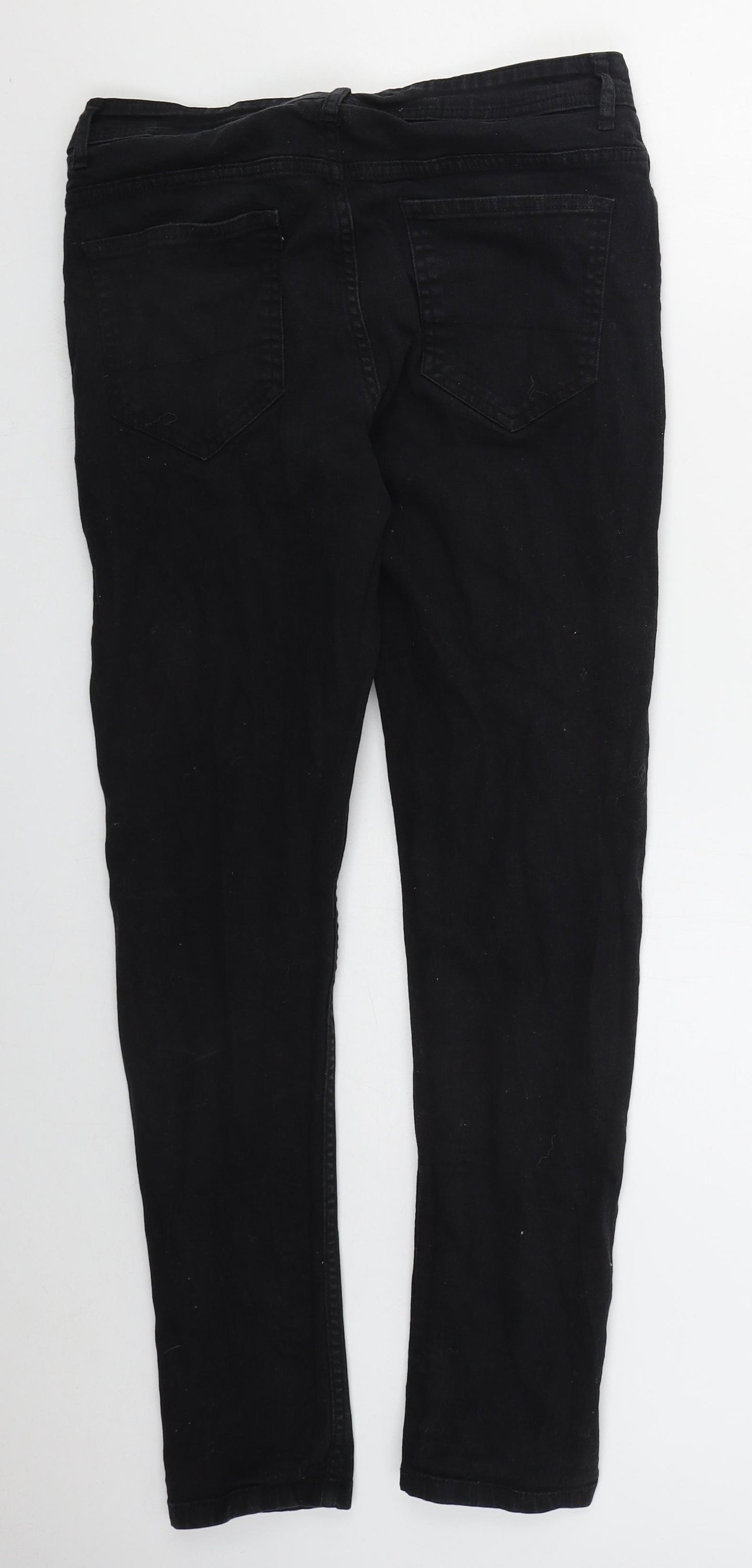 Denim Co Mens Black  Cotton Skinny Jeans Size 32 L32 in Regular Button