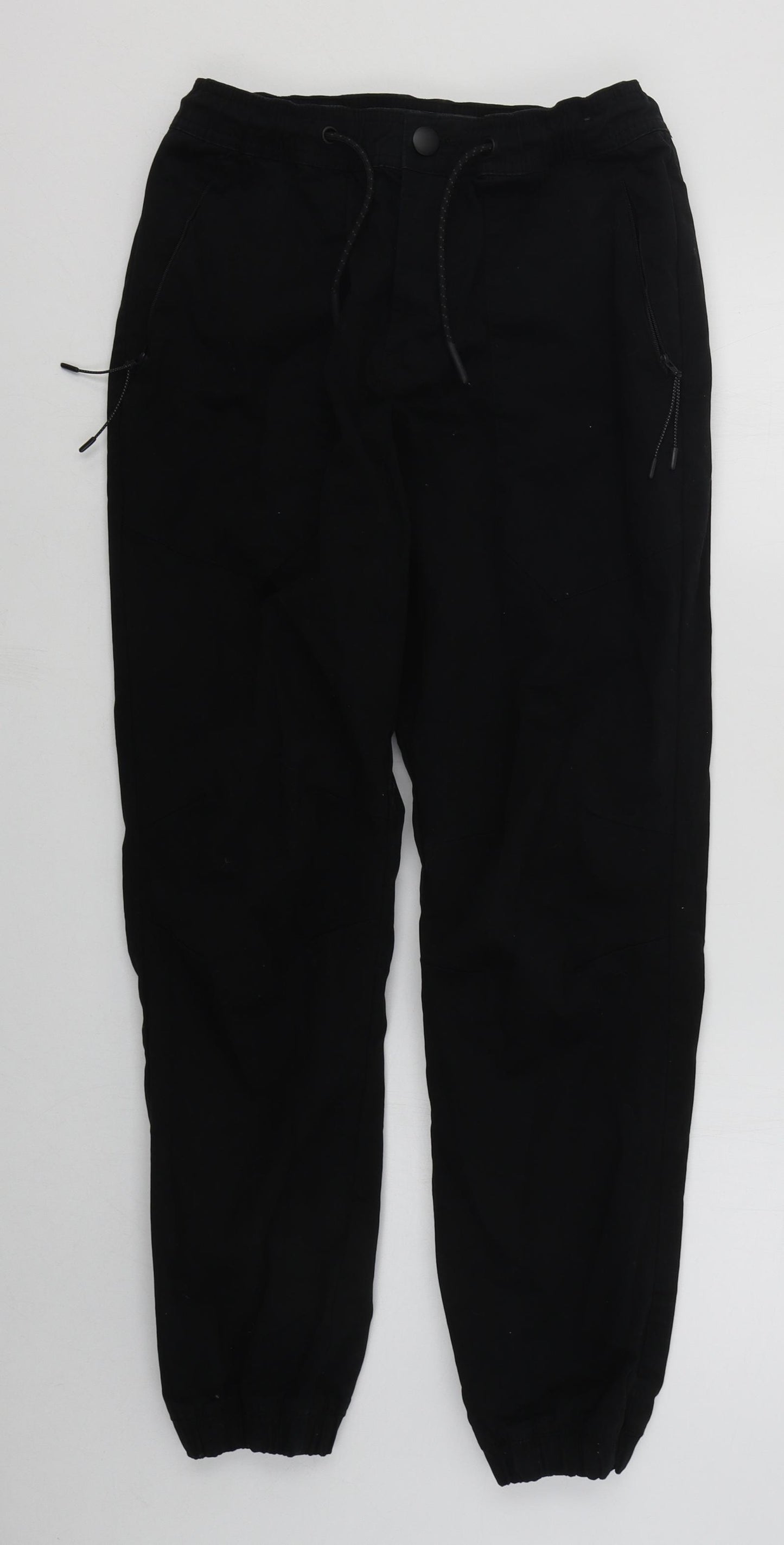 Denim Co Mens Black  Cotton Trousers  Size S L29 in Regular Button