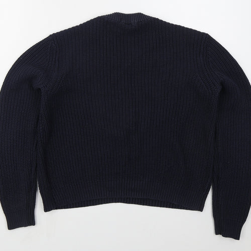 H&M Womens Blue Crew Neck  Acrylic Pullover Jumper Size M