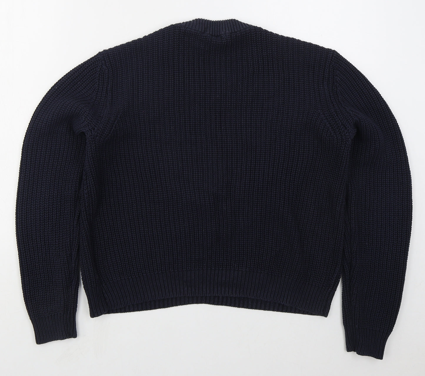 H&M Womens Blue Crew Neck  Acrylic Pullover Jumper Size M