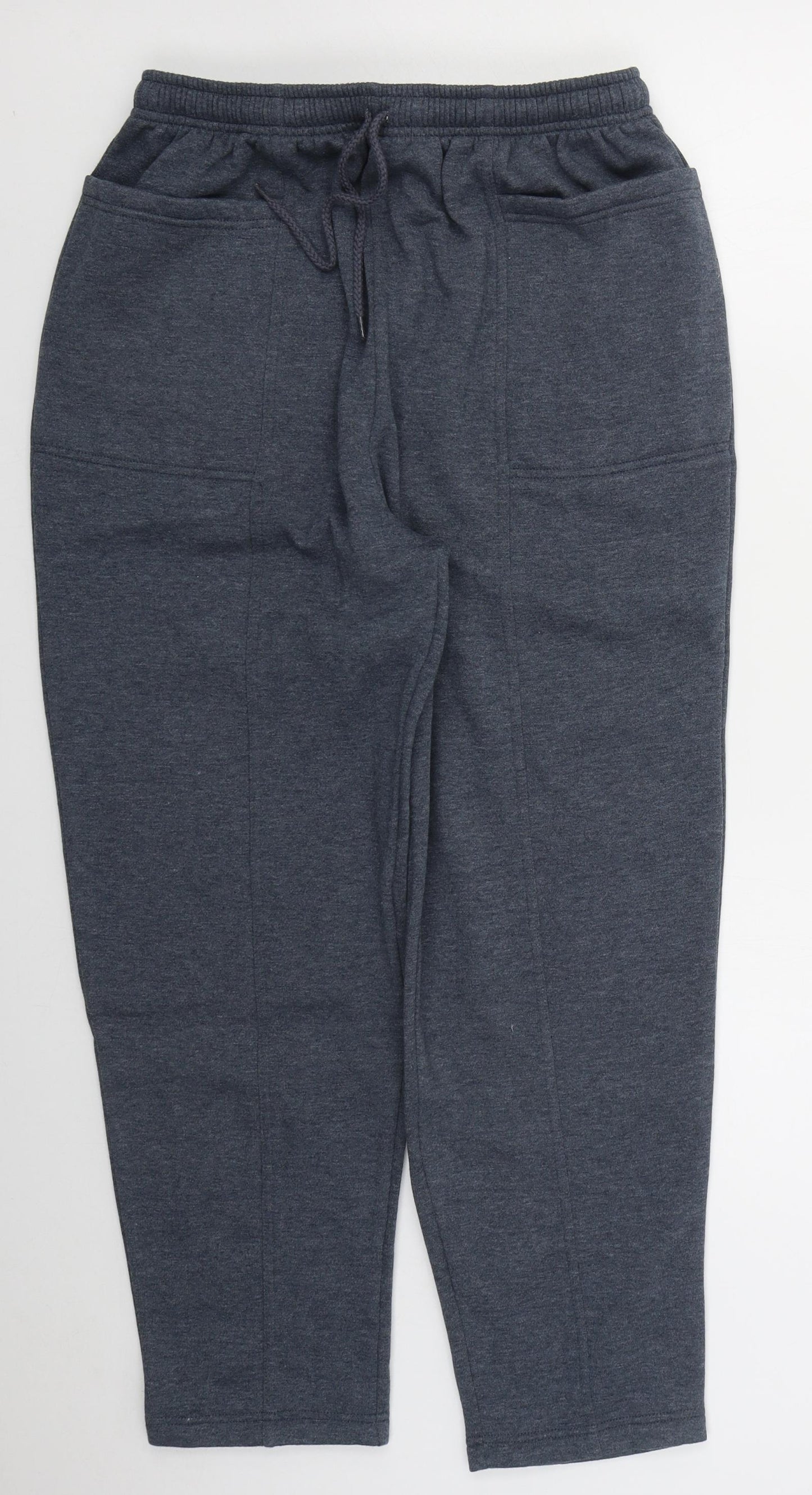 Damart Womens Blue  Polyester Sweatpants Trousers Size 16 L27 in Regular Drawstring