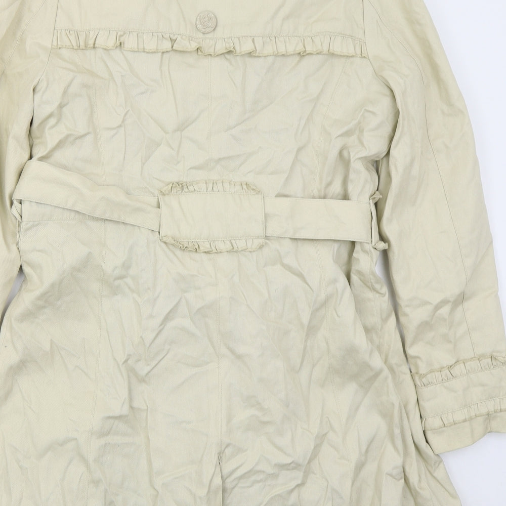 Per Una Womens Beige   Trench Coat Coatigan Size 16  Button