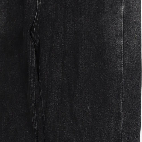 Topshop Womens Black  Cotton Mom Jeans Size 30 in L30 in Regular Button