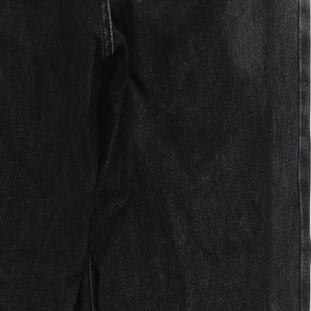 Topshop Womens Black  Cotton Mom Jeans Size 30 in L30 in Regular Button