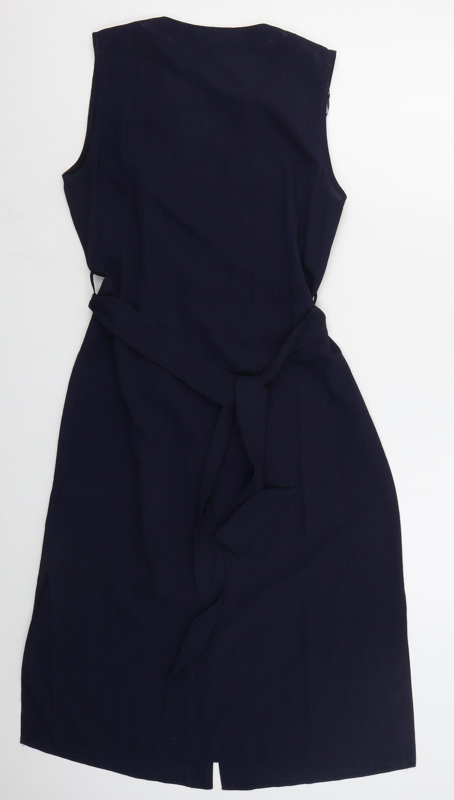 Primark Womens Blue  Polyester A-Line  Size 8  V-Neck Button