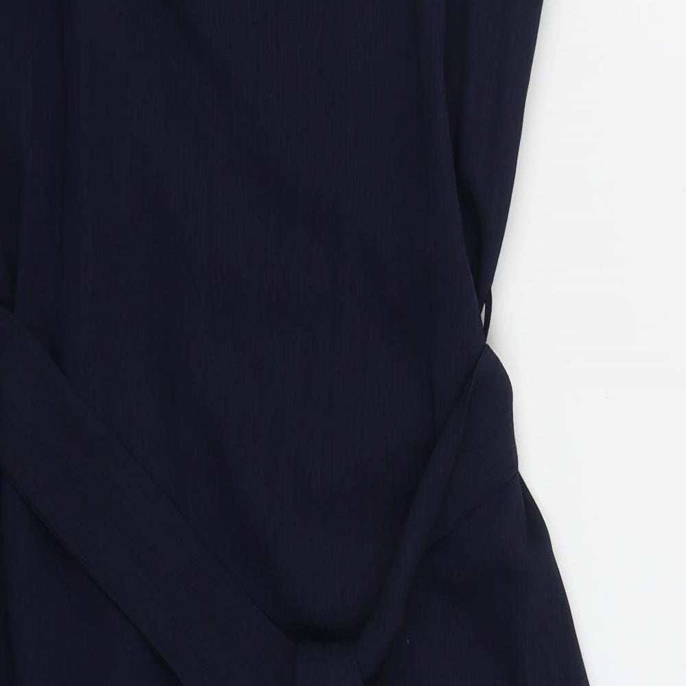 Primark Womens Blue  Polyester A-Line  Size 8  V-Neck Button