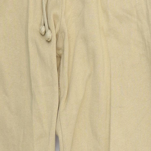 H&M Womens Beige  Cotton Sweatpants Trousers Size S L28 in Regular Drawstring