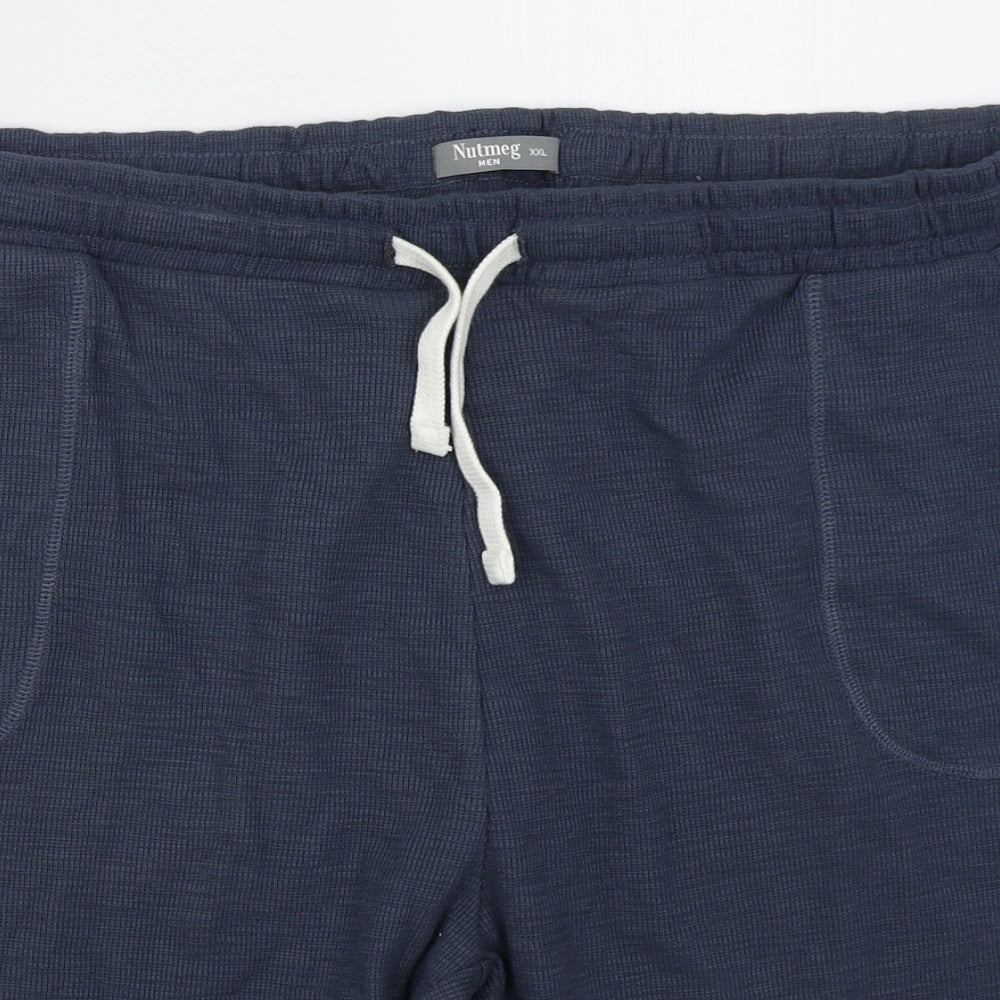 Nutmeg Mens Black  Cotton Sweat Shorts Size 2XL L10 in Regular Drawstring