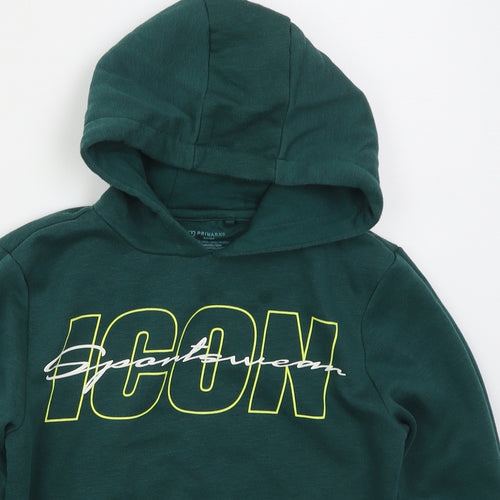 Primark Boys Green  Cotton Pullover Hoodie Size 9-10 Years  Pullover - Icon