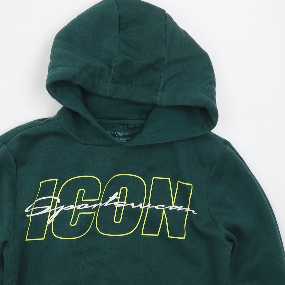 Primark Boys Green  Cotton Pullover Hoodie Size 9-10 Years  Pullover - Icon