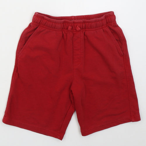 George Boys Red  Cotton Sweat Shorts Size 10-11 Years  Regular Drawstring