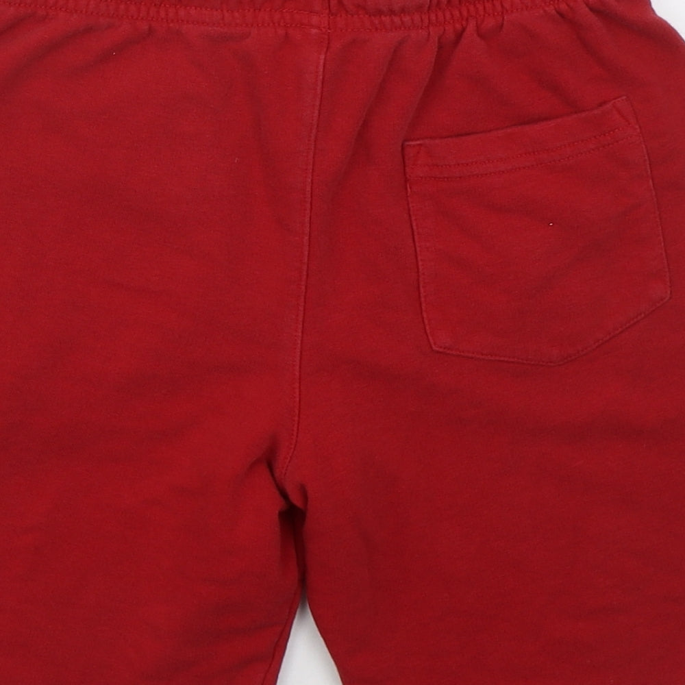 George Boys Red  Cotton Sweat Shorts Size 10-11 Years  Regular Drawstring