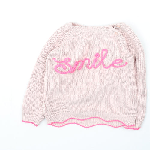Primark  Girls Pink  Cotton Pullover Jumper Size 24 Months