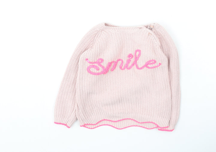 Primark  Girls Pink  Cotton Pullover Jumper Size 24 Months