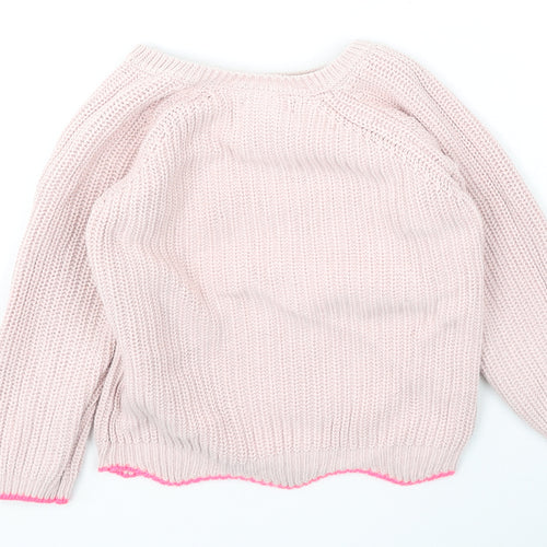 Primark  Girls Pink  Cotton Pullover Jumper Size 24 Months