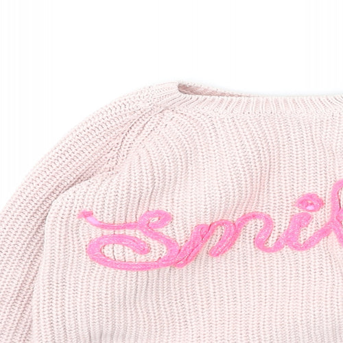 Primark  Girls Pink  Cotton Pullover Jumper Size 24 Months
