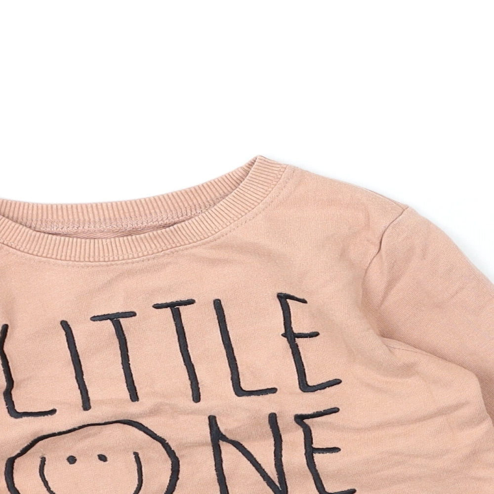 Dunnes Stores Girls Pink  Cotton Pullover Jumper Size 18-24 Months