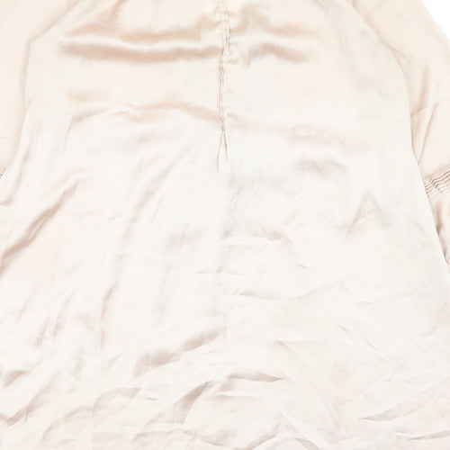 H&M Womens Gold  Polyester Shirt Dress  Size 6  V-Neck