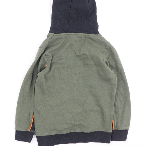 Preworn Boys Green  Cotton Pullover Hoodie Size 7 Years