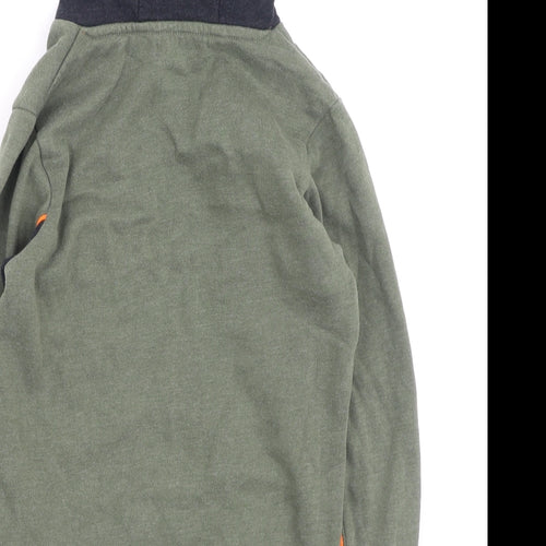 Preworn Boys Green  Cotton Pullover Hoodie Size 7 Years