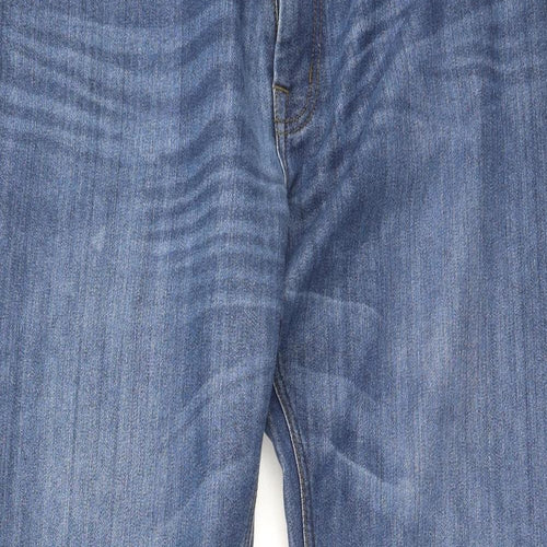Preworn Womens Blue  Cotton Straight Jeans Size 36 L31 in Regular
