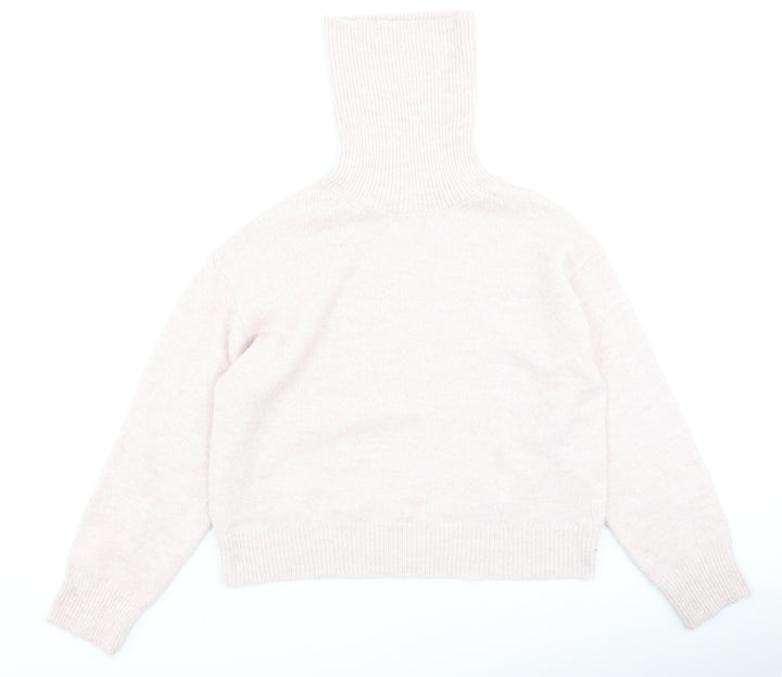 New Look Womens Pink High Neck  Polyester Pullover Jumper Size S
