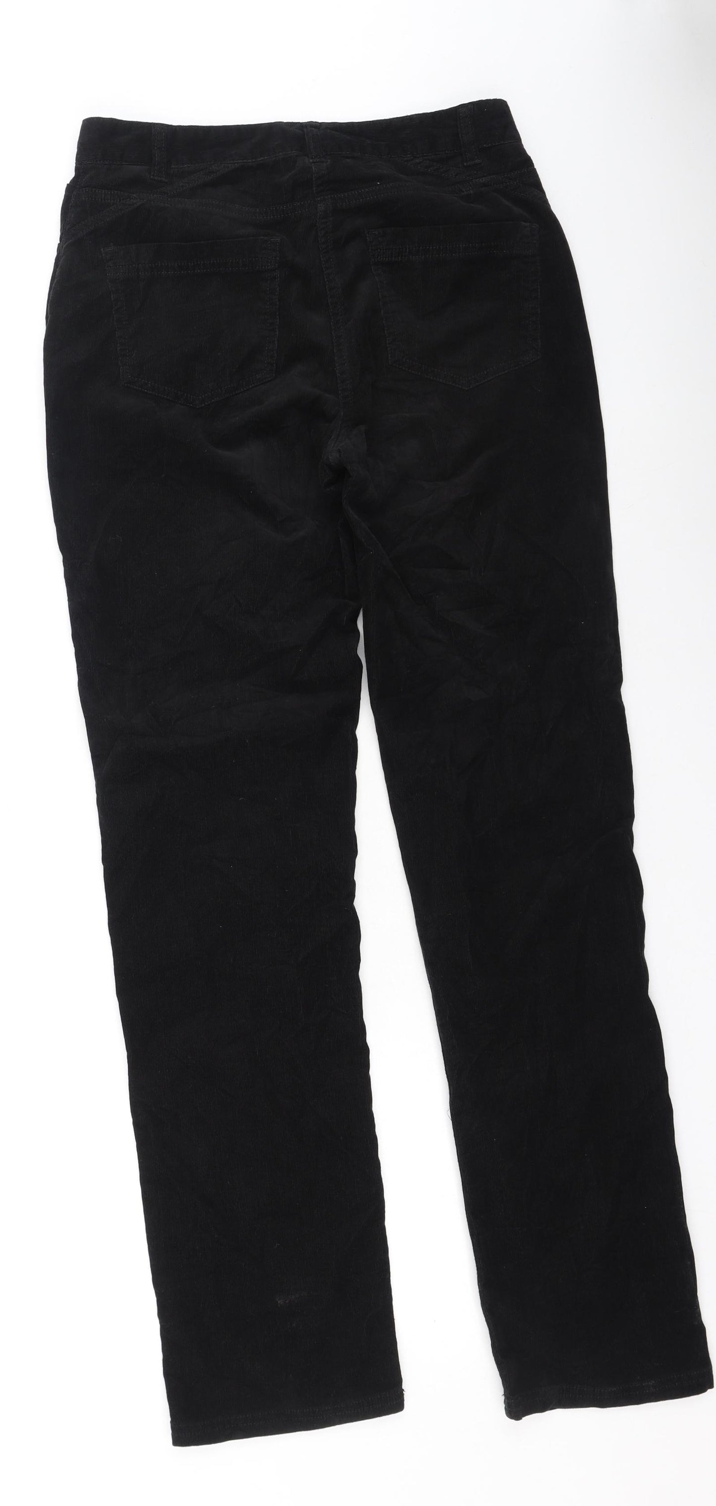 Marks and Spencer Womens Black  Cotton Trousers  Size 8 L27 in Regular