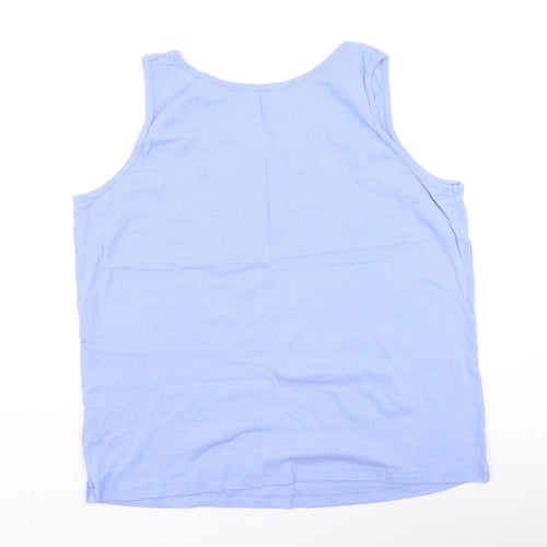 Capsule Womens Blue  Cotton Basic Tank Size 24 Round Neck