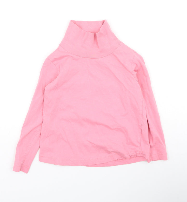 Dunnes Stores Girls Pink  Cotton Basic Blouse Size 3-4 Years High Neck