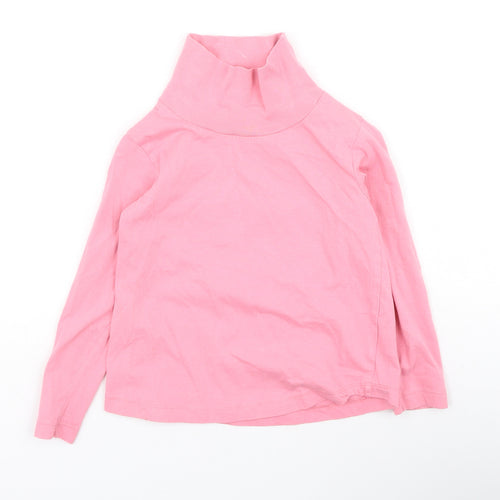 Dunnes Stores Girls Pink  Cotton Basic Blouse Size 3-4 Years High Neck