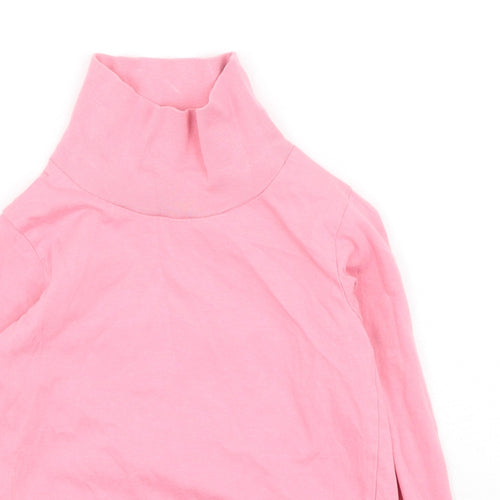 Dunnes Stores Girls Pink  Cotton Basic Blouse Size 3-4 Years High Neck