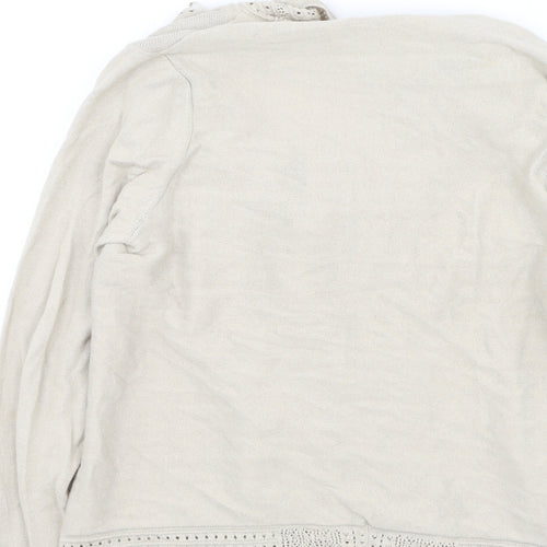 TU Womens Beige V-Neck  Cotton Cardigan Jumper Size M