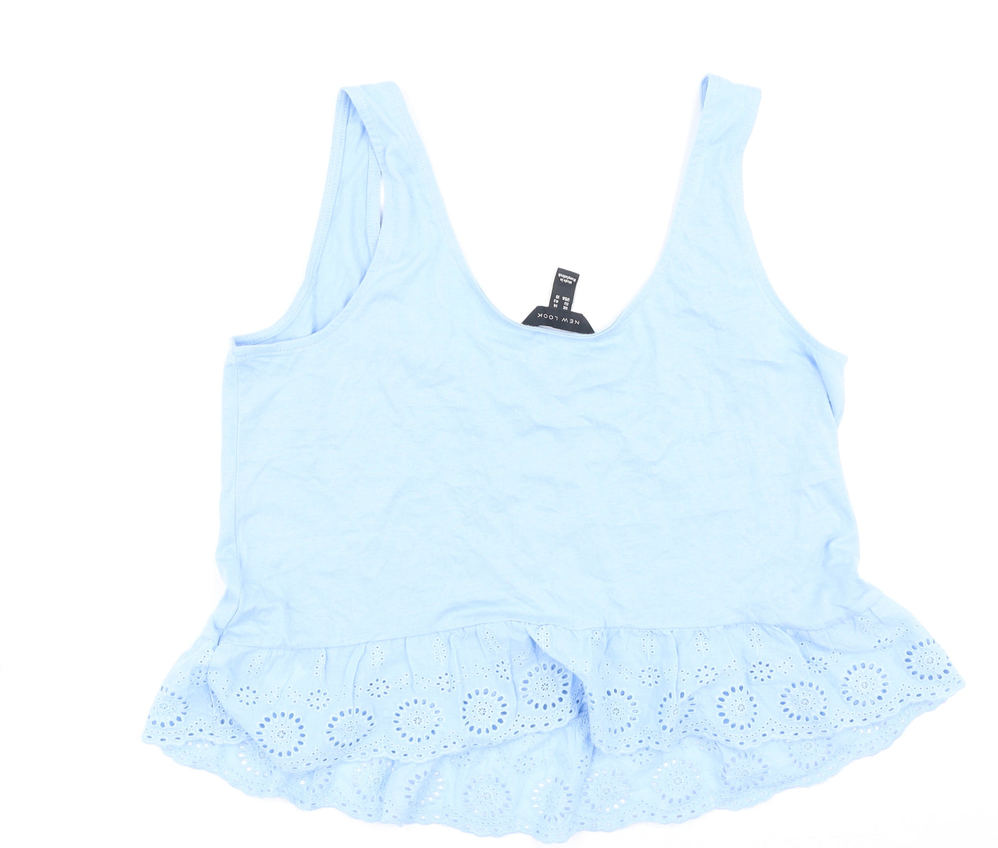 New Look Womens Blue  Cotton Camisole Tank Size 14 Round Neck