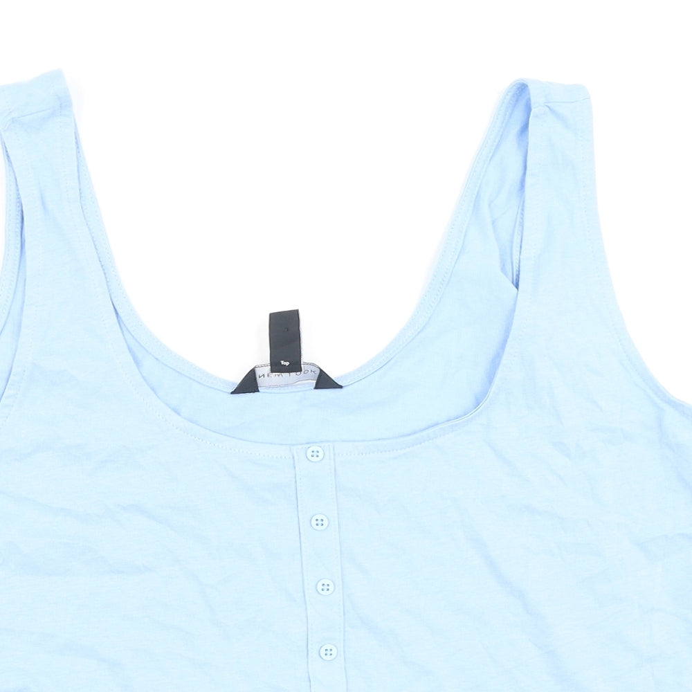 New Look Womens Blue  Cotton Camisole Tank Size 14 Round Neck
