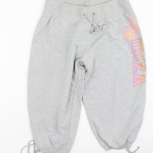 Dunnes Stores Womens Grey  Cotton Jogger Trousers Size 16 L20 in Regular