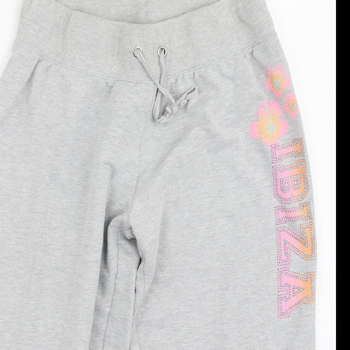 Dunnes Stores Womens Grey  Cotton Jogger Trousers Size 16 L20 in Regular