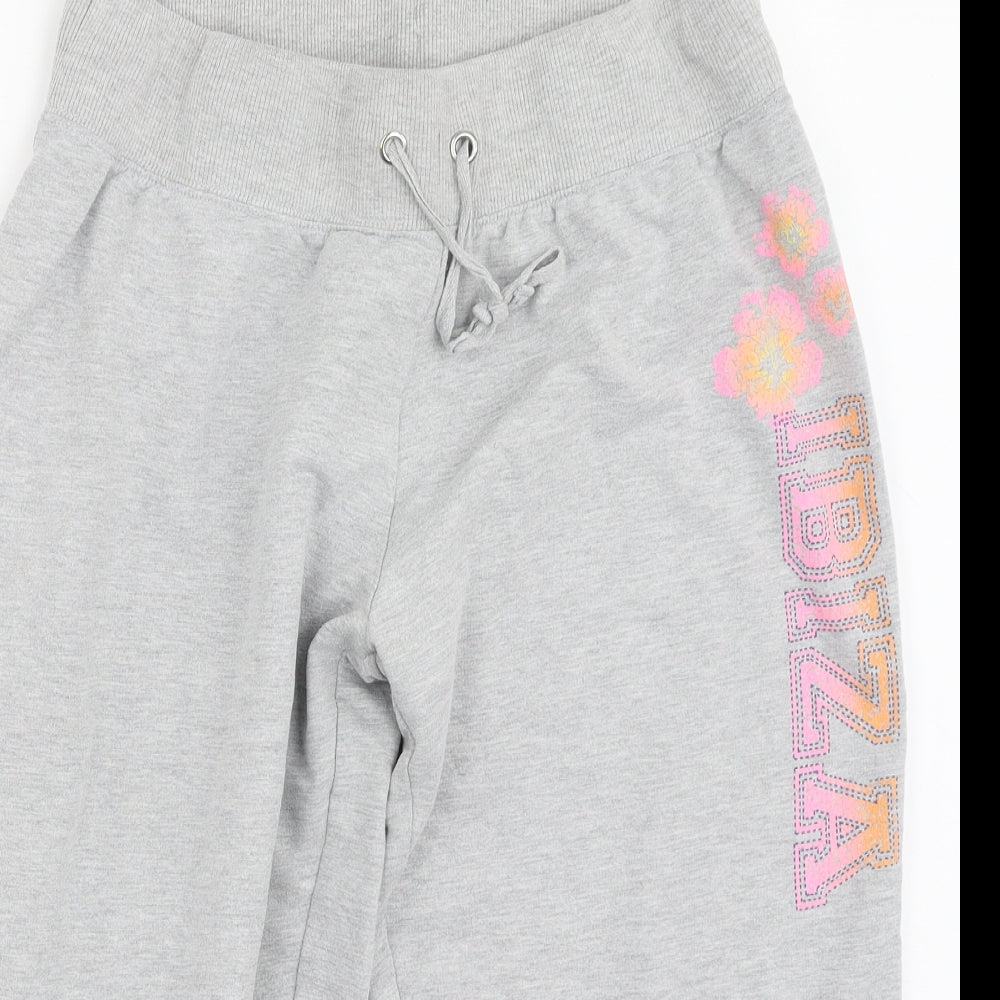 Dunnes Stores Womens Grey  Cotton Jogger Trousers Size 16 L20 in Regular