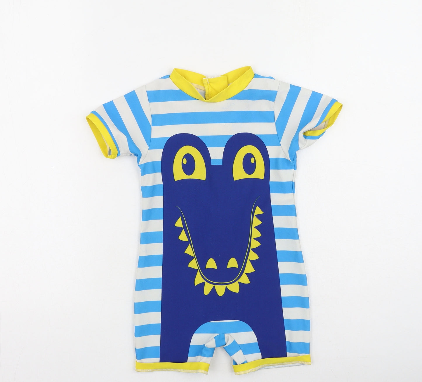 Ladybird Boys Multicoloured Striped Polyamide Basic T-Shirt Size 3-4 Years Round Neck  - swimsuit