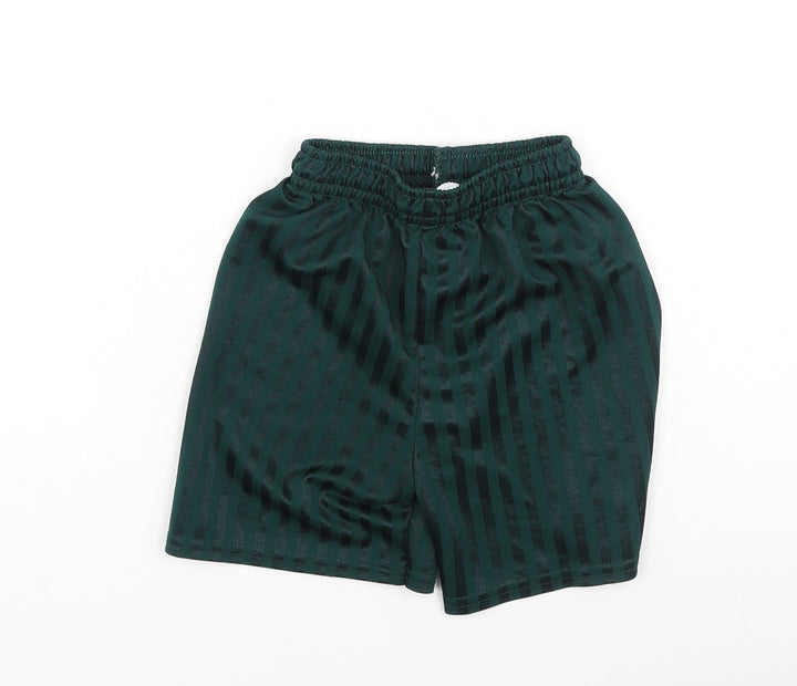 Preworn Boys Green Polyester Sweat Shorts Size 4-5 Years Regular