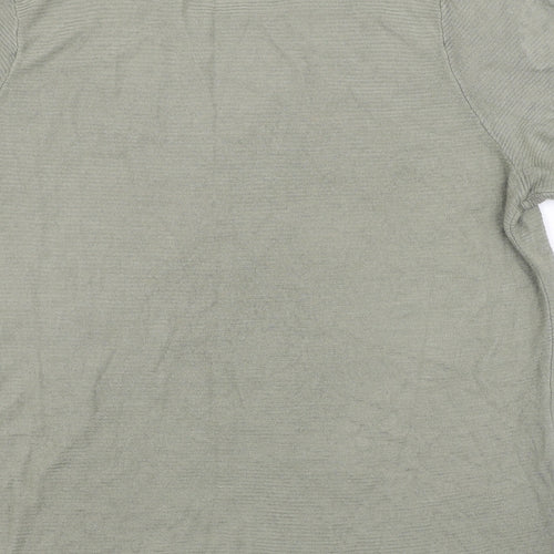 Bonmarche Womens Green  Acrylic Basic T-Shirt Size 20 V-Neck