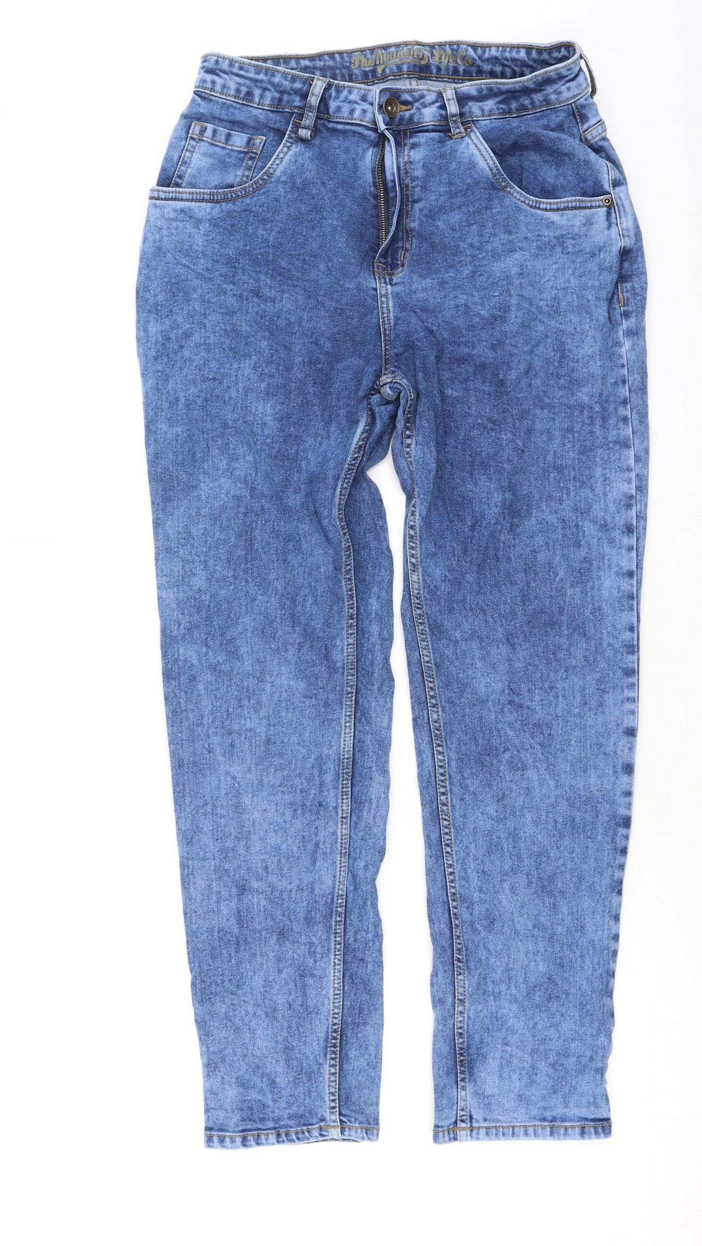 Preworn Womens Blue  Cotton Mom Jeans Size 26 L27 in Regular