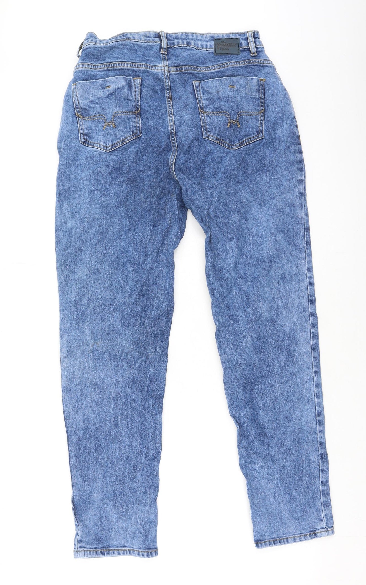 Preworn Womens Blue  Cotton Mom Jeans Size 26 L27 in Regular