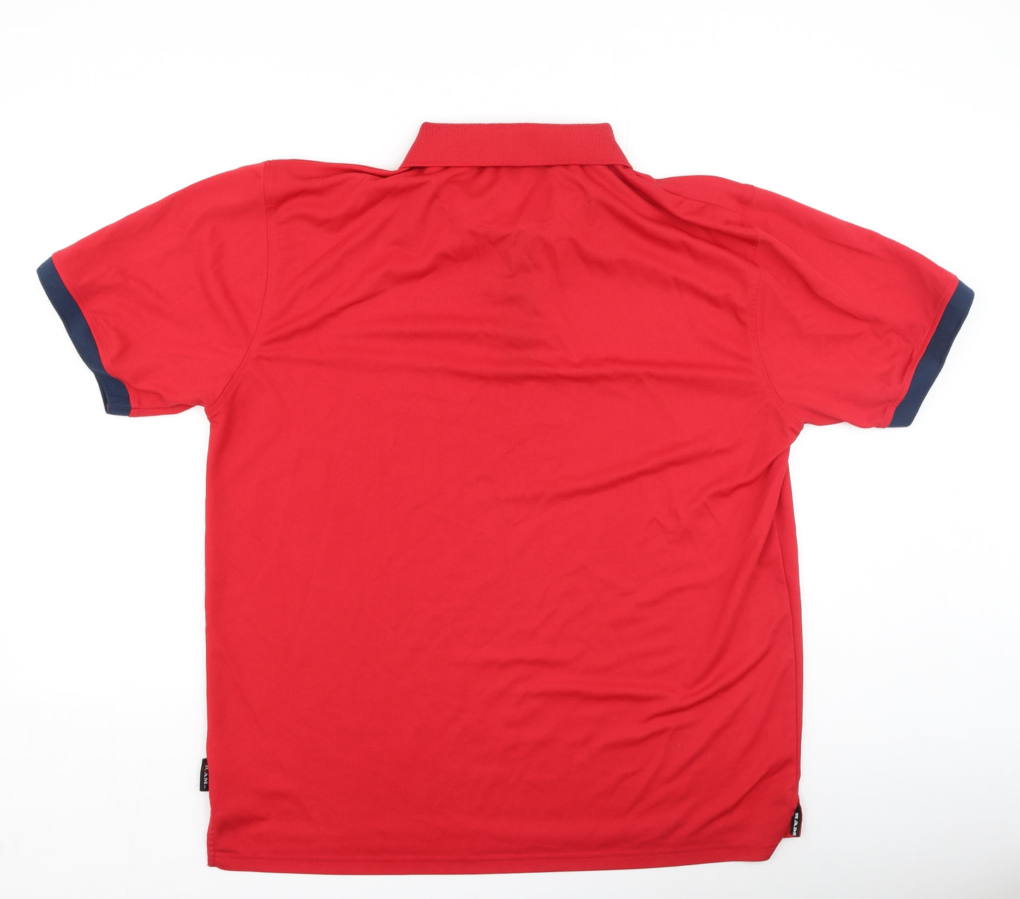 RAM Mens Red  Polyester  Polo Size 2XL Collared