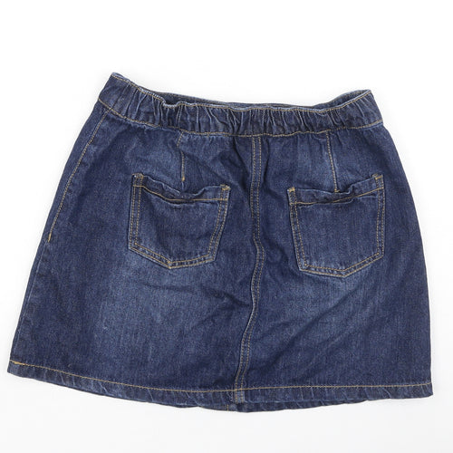 NEXT Girls Blue  Cotton Mini Skirt Size 11 Years  Regular