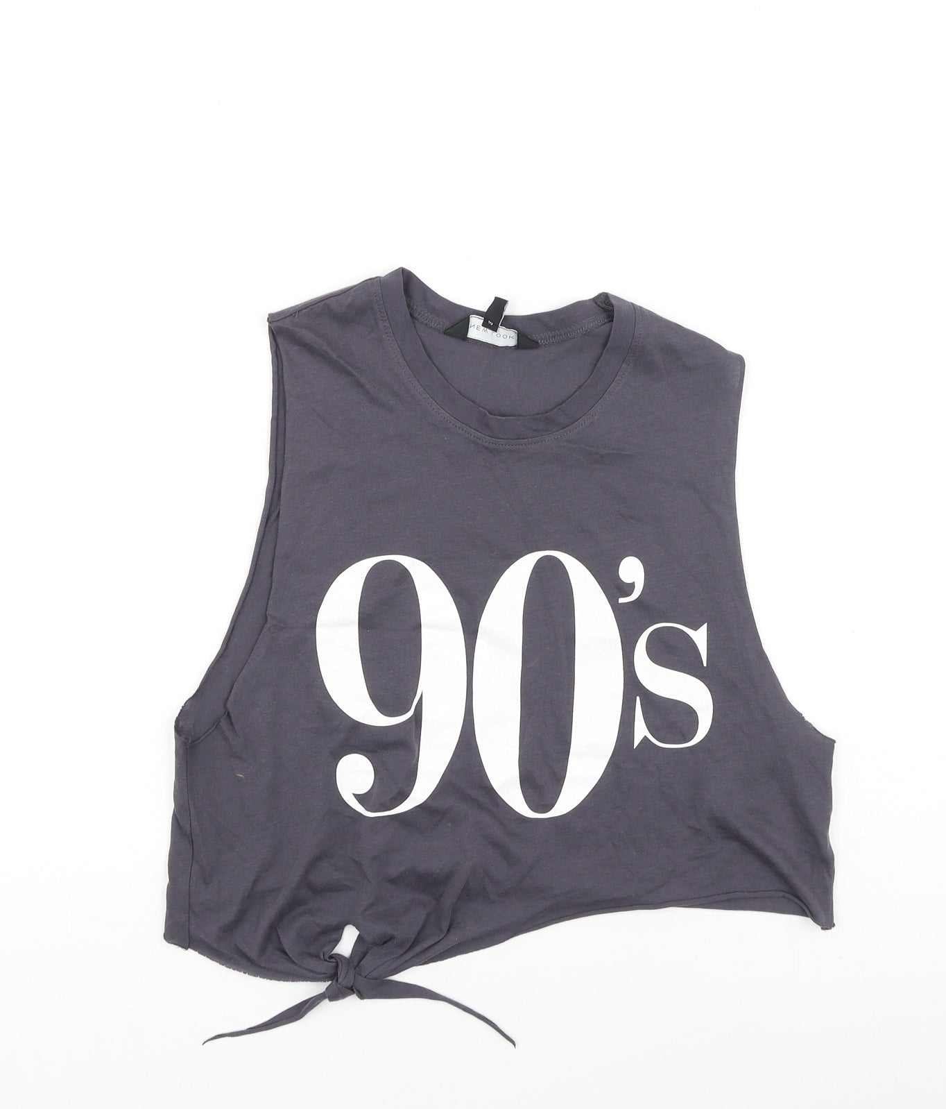 New Look Womens Grey  Polyester Camisole Tank Size 8 Round Neck