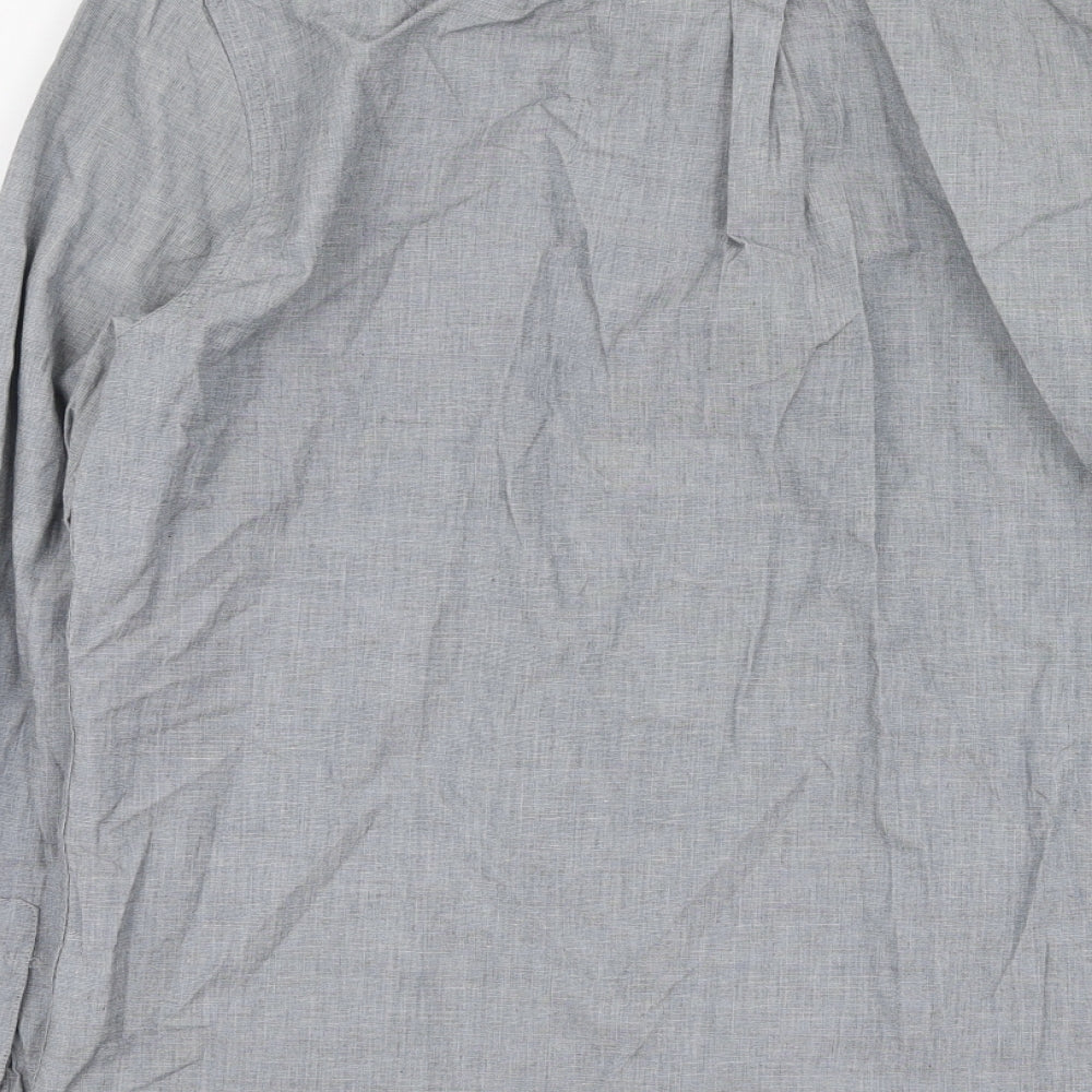 Burton Mens Grey  Cotton  Button-Up Size L Collared