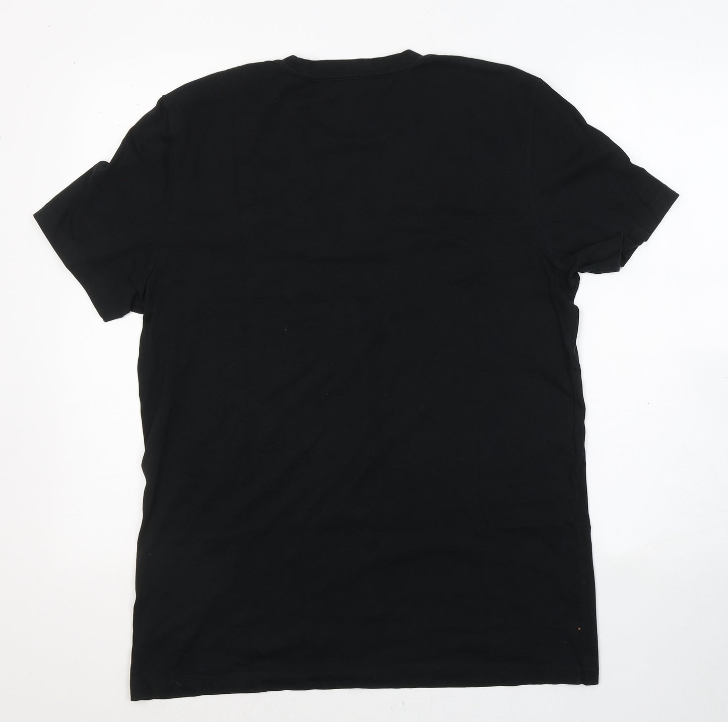 AllSaints Mens Black  Cotton  T-Shirt Size L Round Neck