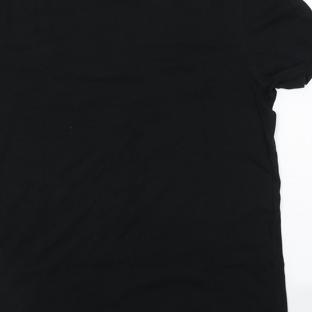 AllSaints Mens Black  Cotton  T-Shirt Size L Round Neck
