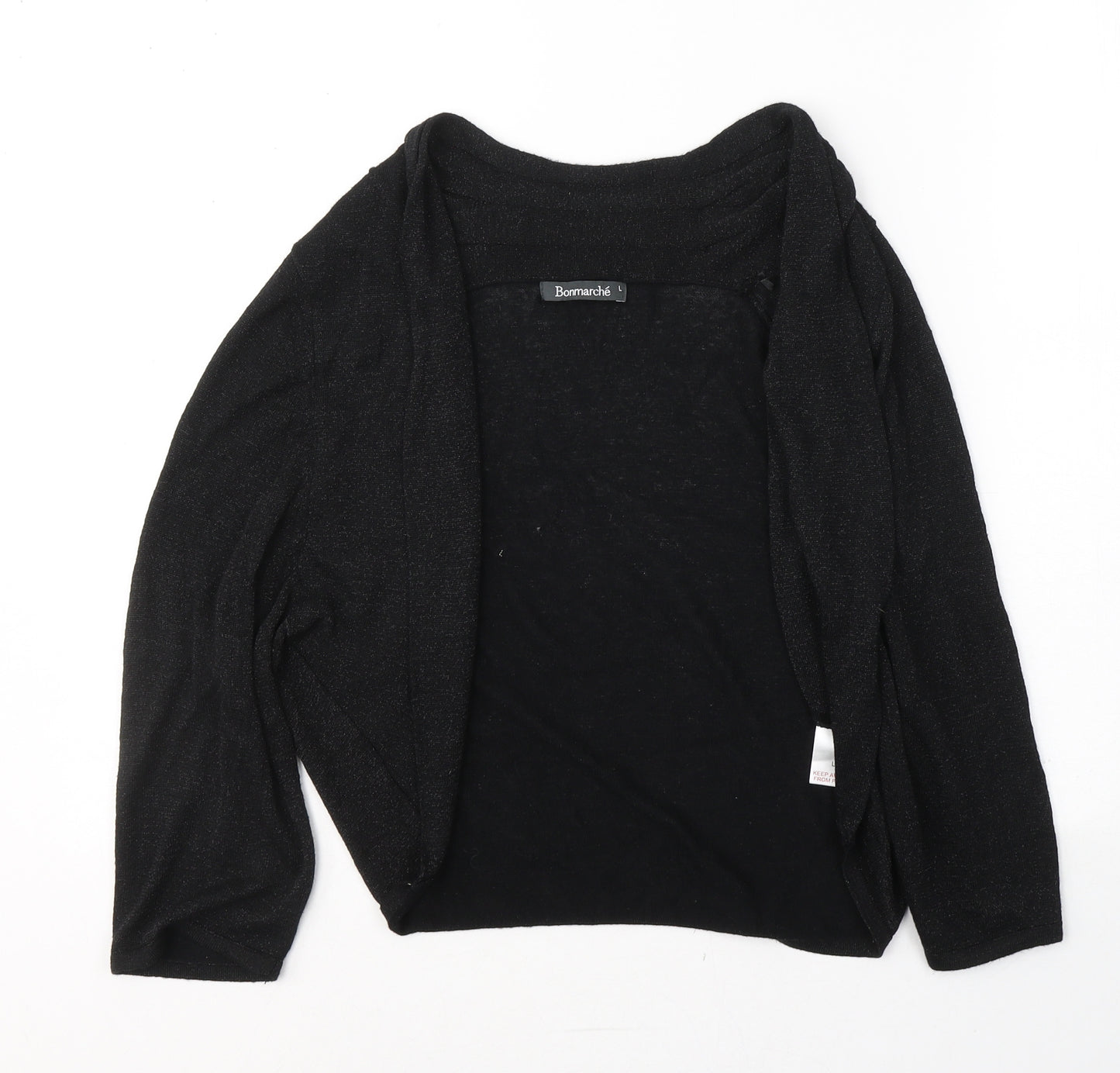 Bonmarché Womens Black V-Neck  Viscose Cardigan Jumper Size L