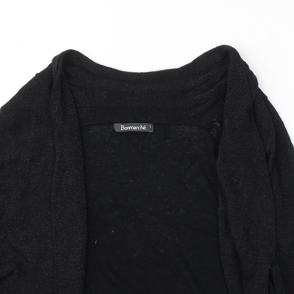 Bonmarché Womens Black V-Neck  Viscose Cardigan Jumper Size L